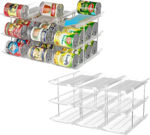 LXLXXL Organizador de latas para despensa de 6 niveles x 3 conservas, organizador de alimentos enlatados para gabinete, organizador de