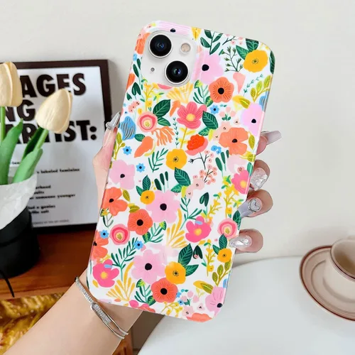 Miniatura 3 de J.west Funda compatible con iPhone 14, suave, a prueba de golpes, bonita funda protectora floral para mujer, diseño de patrón de flores de jardín