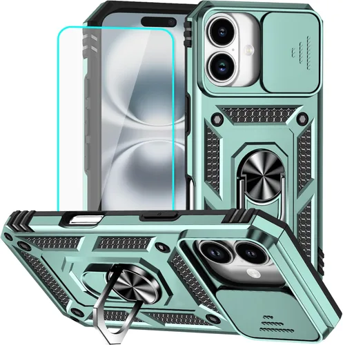 Miniatura 37 de HNHYGETE Funda para iPhone XR con protector de pantalla HD: [grado militar de 20 pies probada en caídas] Funda protectora para cámara deslizante a