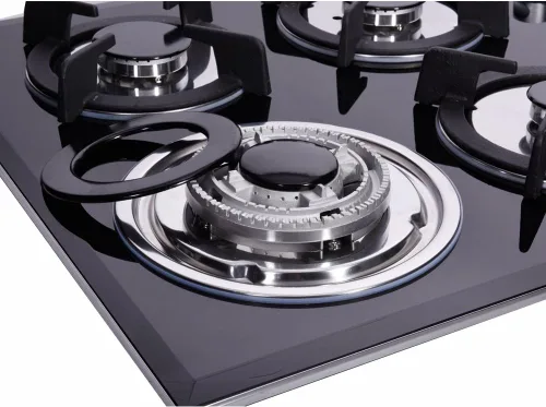 Miniatura 5 de Deli-kit® Placa de cocina de gas de 24 pulgadas Doble combustible sellado 4 quemadores Placa de cocina de gas de vidrio templado DK145-A01S Cocina