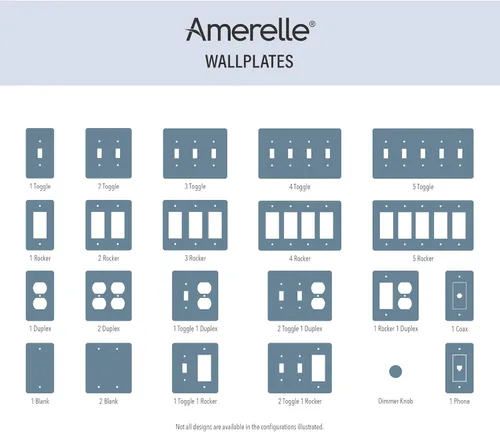 Miniatura 3 de Amerelle 148TRW Moderne - Placa de pared, 1 palanca / 1 balancín, acero, blanco, paquete de 1