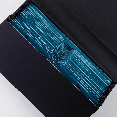 Miniatura 2 de Smead Two-Way Handy Organizer File, 21 Pockets, Alphabetic (A-Z) and Monthly (Jan-Dec), Flap and Elastic Cord Closure, Blue/Black (70506)