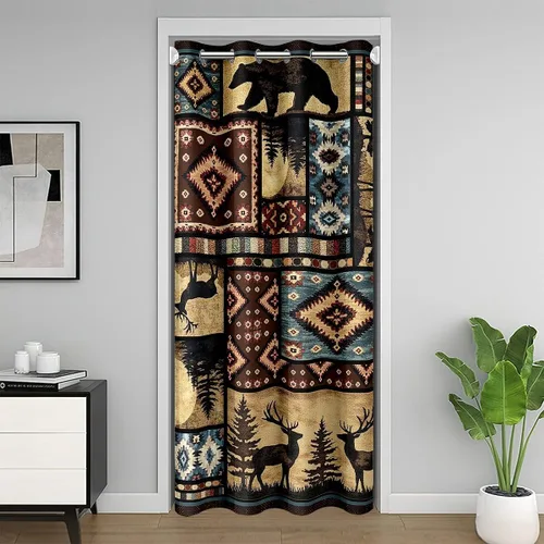 Miniatura 10 de Erosebridal Cortinas opacas de hojas para ventana de puerta, cortinas opacas de hojas blancas y negras, cortina de puerta de hojas, plantas Hojas