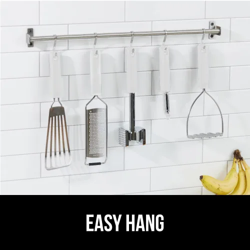 Miniatura 7 de GORILLA GRIP Herramienta ablandadora de carne de doble cara patentada sin BPA, mango suave y cómodo con agujero para colgar, mazo de cocina Blanco