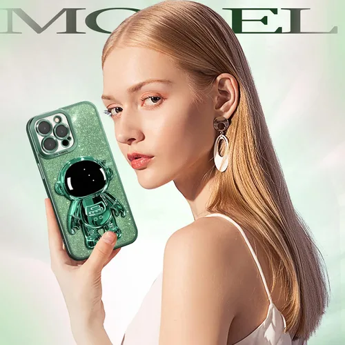 Miniatura 52 de Buleens Funda para iPhone 11 Pro Max Astronauta, Fundas Transparentes para iPhone 11 ProMax con Papel con Purpurina y Soporte de Astronauta, Mujeres