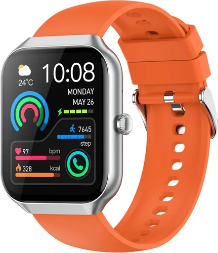 Miniatura 9 de Reloj inteligente para hombres y mujeres, responder/hacer llamadas, reloj de fitness HD de 1.96 pulgadas con monitor de frecuencia cardíaca, monitor