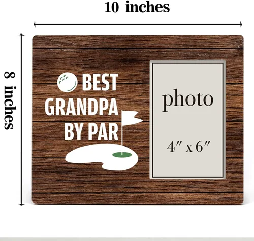Miniatura 3 de Oqtumes Regalos de golf para hombres, marco de fotos para abuelo, regalos de golf para abuelo, marco rústico de madera de 8 x 10 pulgadas, montaje