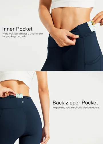 Miniatura 4 de Willit - Leggings de cintura alta con forro polar para mujer, impermeables, térmicas, para senderismo, yoga, correr