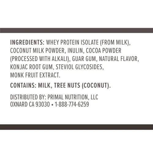 Miniatura 3 de Primal Kitchen Primal Fuel Proteína en Polvo de Suero de Leche de Chocolate y Coco, Sin Gluten y Sin Soja, 1.94 Libras