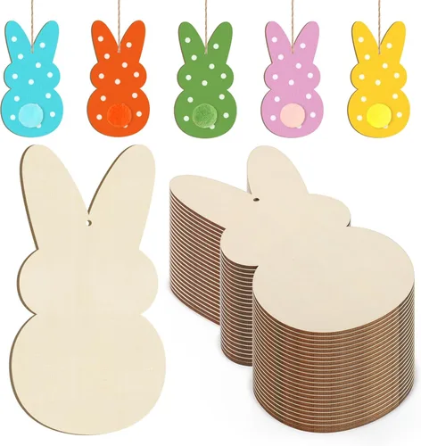 Miniatura 31 de Adornos de madera para árbol de Navidad para pintar, decoración de Navidad y Acción de Gracias, recortes sin terminar, 24 piezas de 3.5 x 3