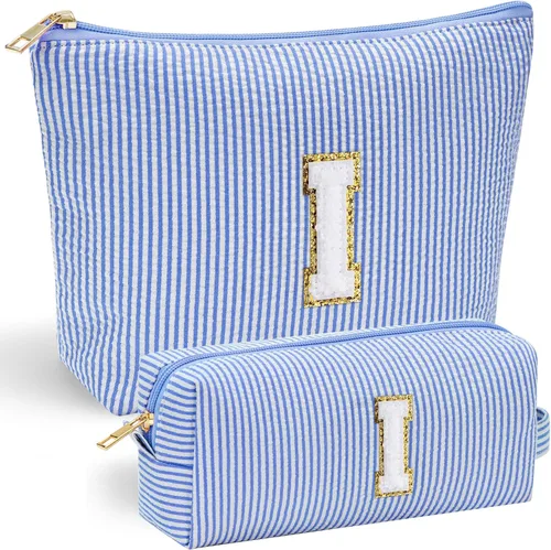 Miniatura 9 de YOOLIFE Regalos del Día de la Madre para mujeres, bolsa de maquillaje con inicial, bolsa de cosméticos, bolsa de maquillaje de viaje, regalos Rosado