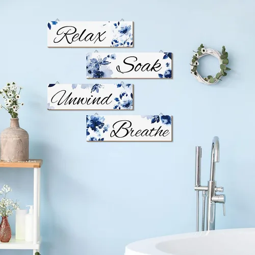 Miniatura 5 de 4 piezas de arte de pared floral de acuarela de hongos para decoración de baño, decoración de pared, para baño, mariposa, flores, pintura, ramo