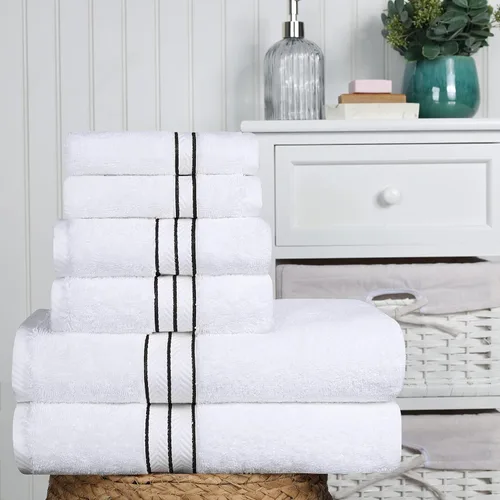 Miniatura 2 de Superior Hotel - Juego de 6 toallas de algodón turco, ultra afelpadas de calidad de spa, esenciales pesados para baño, gruesas, absorbentes