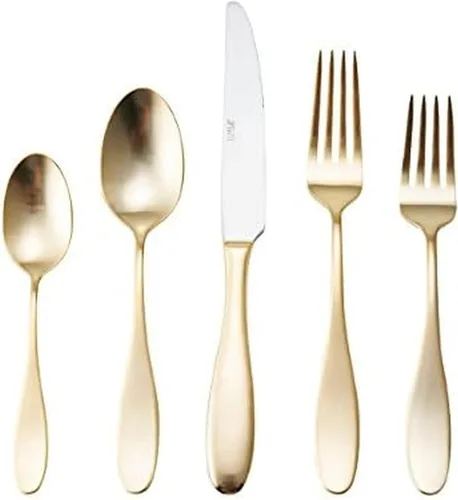 Miniatura 6 de Towle Living Satin Wave - Juego de cubiertos de acero inoxidable forjado de 20 piezas, servicio para 4