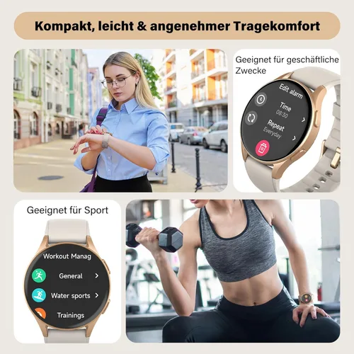 Miniatura 7 de Reloj inteligente para mujer con GPS integrado y Alexa (llamada/respuesta de llamada), rastreador de actividad AMOLED de 1.32 pulgadas con brújula