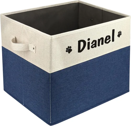 Miniatura 23 de PET ARTIST - Cesta plegable de almacenamiento de juguetes con nombre personalizado de la mascota - Organizador de caja rectangular para juguetes