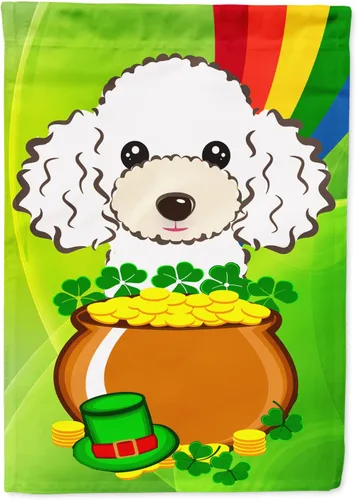 Miniatura 14 de Caroline's Treasures BB1963GF Bandera de Bulldog Inglés para el Día de San Patricio para el jardín, bandera decorativa para patio exterior, patio