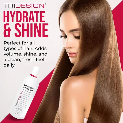 Miniatura 6 de TRI Design Ecollogen Shampoo - Champú capilar para cabello natural - Hidratante, hidratante - Productos suaves para el cabello, engrosamiento