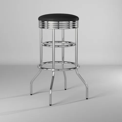 Miniatura 6 de TRINITY Taburete resistente de 30 pulgadas, encimera de cocina cromada giratoria de altura de barra, garaje o taller, asiento de piel sintética