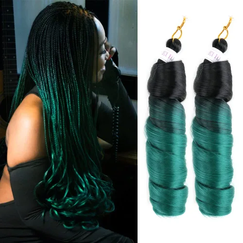 Miniatura 25 de Cabello rizado francés trenzado para trenzas de caja, 8 paquetes de 12 pulgadas, 3.00 oz/paquete, cabello trenzado de onda suelta, extensiones