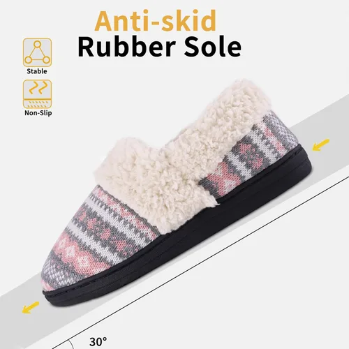 Miniatura 5 de Evshine Pantuflas mullidas de espuma viscoelástica con parte trasera cerrada para mujer, con forro polar, para interiores y exteriores
