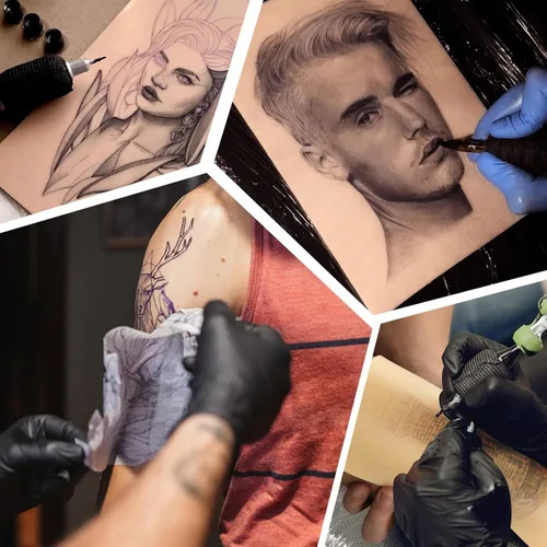 Miniatura 7 de Kit de 40 piezas de papel de piel de tatuaje, pieles falsas de 0.051 pulgadas y papel de transferencia para practicar, incluye 10 piezas de pieles
