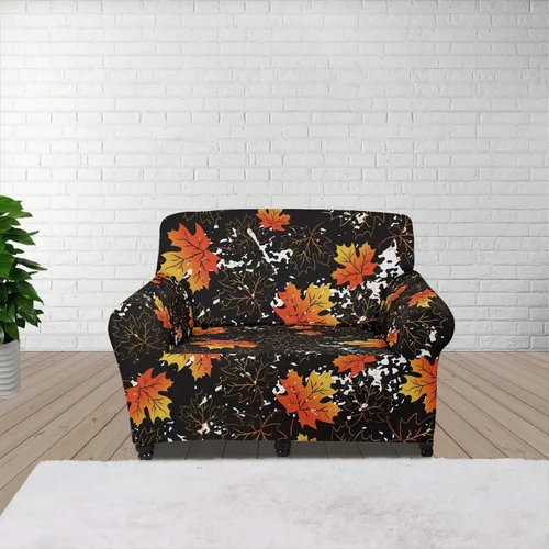 Miniatura 128 de Horeset Fundas elásticas para sofá con diseño de flores otoñales, lavables para sofá de 2 cojines, funda protectora para mascotas y perros