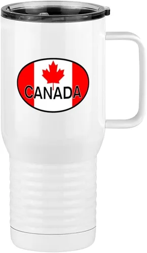 Miniatura 17 de Just So Posh Vaso de bandera de país, diferentes banderas ovaladas europeas en cada lado, taza de café de viaje con asa y tapa deslizante