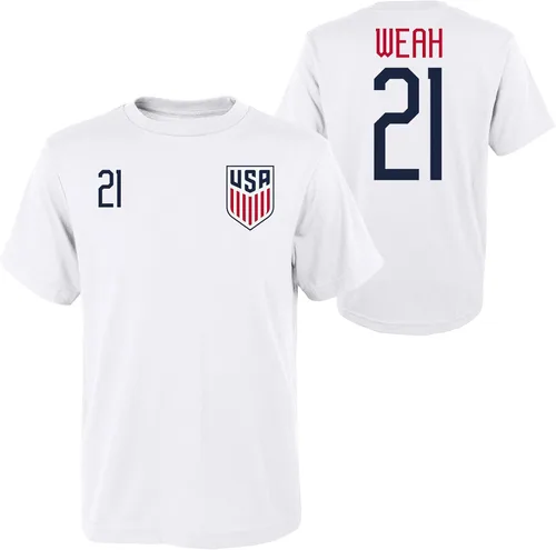 Miniatura 5 de Outerstuff International Soccer - Camiseta unisex de manga corta con nombre y número de fútbol americano para niños