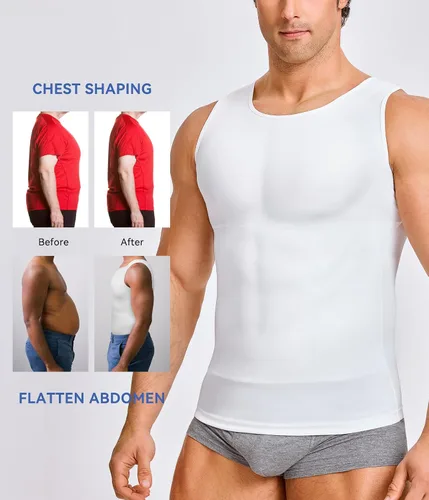 Miniatura 5 de Camiseta de compresión para hombre, adelgaza y moldea el cuerpo - chaleco de entrenamiento, camiseta de tirantes, para marcar abdominales, camisetas