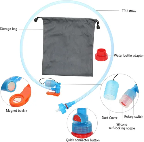 Miniatura 6 de Lixada Botella de agua Tubo de bebida Manguera de hidratación Paquete de depósito de vejiga de repuesto Tubo de botella de agua Kit de manguera