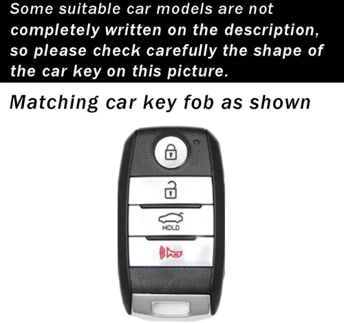 Miniatura 2 de ontto Funda para llave de automóvil de 4 botones compatible con Kia Forte Koup NIRO Optima Rio TPU llavero suave y duradero, color beige