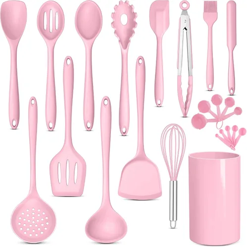 Miniatura 10 de E-far Juego de 10 utensilios de cocina de silicona, juego de utensilios de cocina resistentes al calor para utensilios de cocina antiadherentes