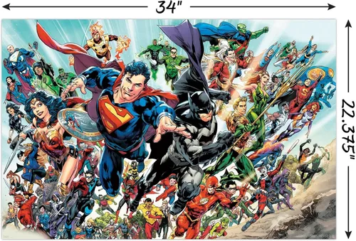 Miniatura 3 de Trends International DC Comics-Justice League - Póster de pared de grupo renacimiento, 22.375 x 34 pulgadas, versión sin marco, dormitorio