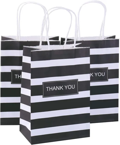 50 bolsas pequeñas de regalo de papel de estraza de 5.25 x 3.75 x 8 pulgadas para recuerdos de fiesta, día de San Valentín, cumpleaños, boda, Acción