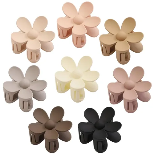 Miniatura 9 de Pinzas para el cabello de flores, 8 unidades, pinzas grandes para mujeres y niñas, cabello grueso y delgado, agarre fuerte, antideslizantes