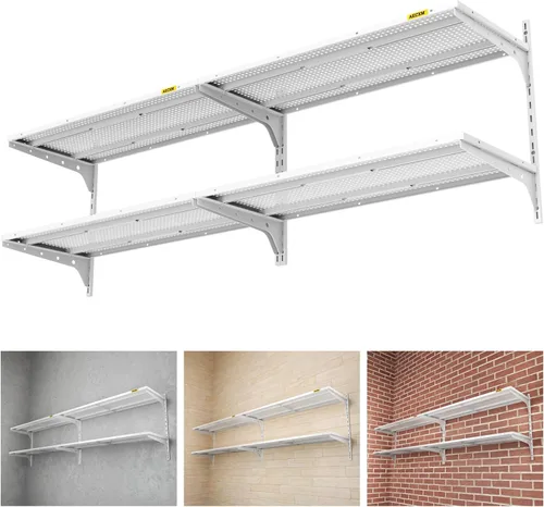 Miniatura 8 de Aecxm Paquete de 1 estantería de garaje de 1.3 x 3 pies para montaje en pared, capacidad de carga de 400 libras, 15.6 x 36 pulgadas por estante