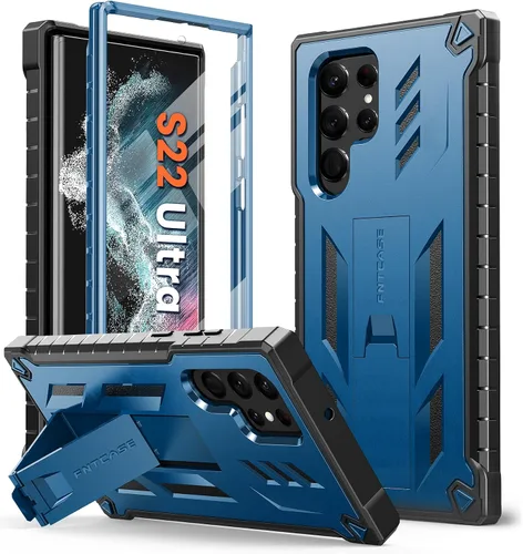 Miniatura 11 de FNTCASE Funda para Samsung Galaxy S22 Ultra: protector de pantalla integrado y soporte de cuerpo completo de doble capa resistente de grado militar