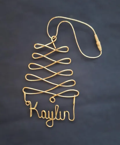 Miniatura 4 de Adornos de Navidad personalizados, árbol dorado, plateado o rojo con cualquier nombre, etiqueta de nombre para regalo o calcetín de Navidad, adorno