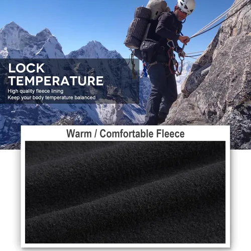 Miniatura 3 de Toomett Pantalones de nieve para senderismo para hombre, esquí, invierno, con forro polar, repelente al agua, campamento, caminar, pesca