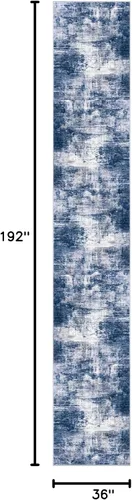 Miniatura 658 de IOHOUZE Alfombra abstracta lavable de 3 x 12 pies para pasillos, antideslizante para cocina, camino de entrada de lana sintética para interiores