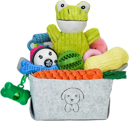 Miniatura 10 de MRSOHRET 20 Piezas Juguetes Masticables para Cachorros en Dentición, Juguetes Masticables para Perros con Juguete de Cuerda, Cepillo de Dientes