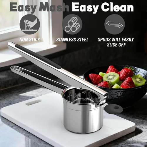Miniatura 7 de Ricer grande de 15oz para puré de patatas, triturador de patatas de acero inoxidable 18/8 de alta resistencia para comida de bebé y spaetzle maker