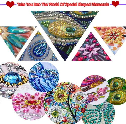 Miniatura 5 de YEESAM ART Kit de decoración de Navidad con diamantes de imitación 5D, cesta de flores de mariposa de 7.5 x 9.1 in, arte de diamantes de imitación