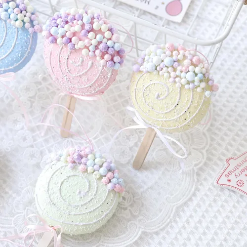 Miniatura 3 de Adornos de piruleta de Navidad 6 piezas, juego de adornos para árbol de Navidad de color pastel, adornos de caramelo para colgar en el árbol