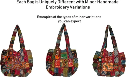 Miniatura 6 de Bolso de hombro grande colorido rojo para mujer, bolso de mano de mercado escolar, laptop, diario, casual, diario, cómodo, bohemio