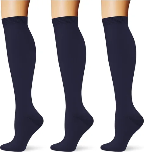 Miniatura 9 de (3 pares) Calcetines de compresión 20-30 mmHg, calcetines largos hasta la rodilla para mujeres y hombres, soporte atlético, para viajes y uso diario