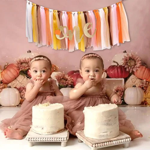 Miniatura 5 de Cartel de calabaza para el primer cumpleaños, fiesta de cumpleaños de Halloween, pancarta para silla alta de calabaza, decoración de otoño, Acción