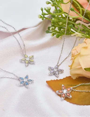 Miniatura 5 de ITS4YEO Collar de plata de ley 925 con dije de circonita y piedra natal, regalo de joyería para mujeres, esposa, niñas, regalo de San Valentín