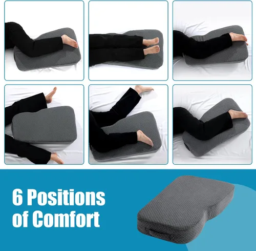 Miniatura 3 de HOMBYS Almohada de rodilla de espuma viscoelástica para dormir de lado, almohada de piernas para rodilla, separa las rodillas para la alineación